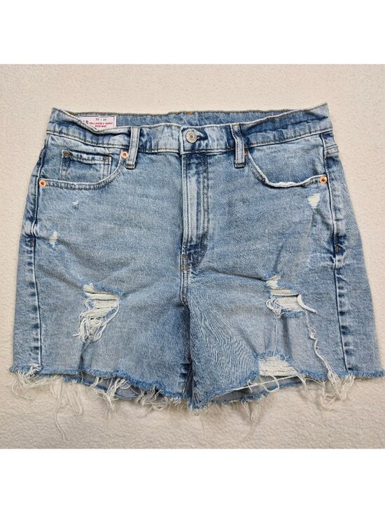 GAP Pants - Gap Size 30 10 Womens 90s Loose 5" High Rise Denim Shorts Distressed Light Wash
